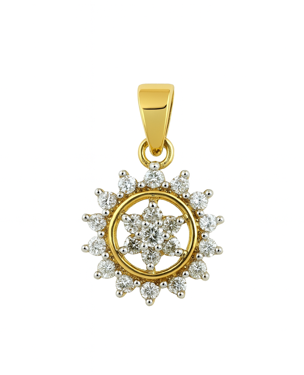Beautiful 18 Kt Gold  Natural Diamond Pendant